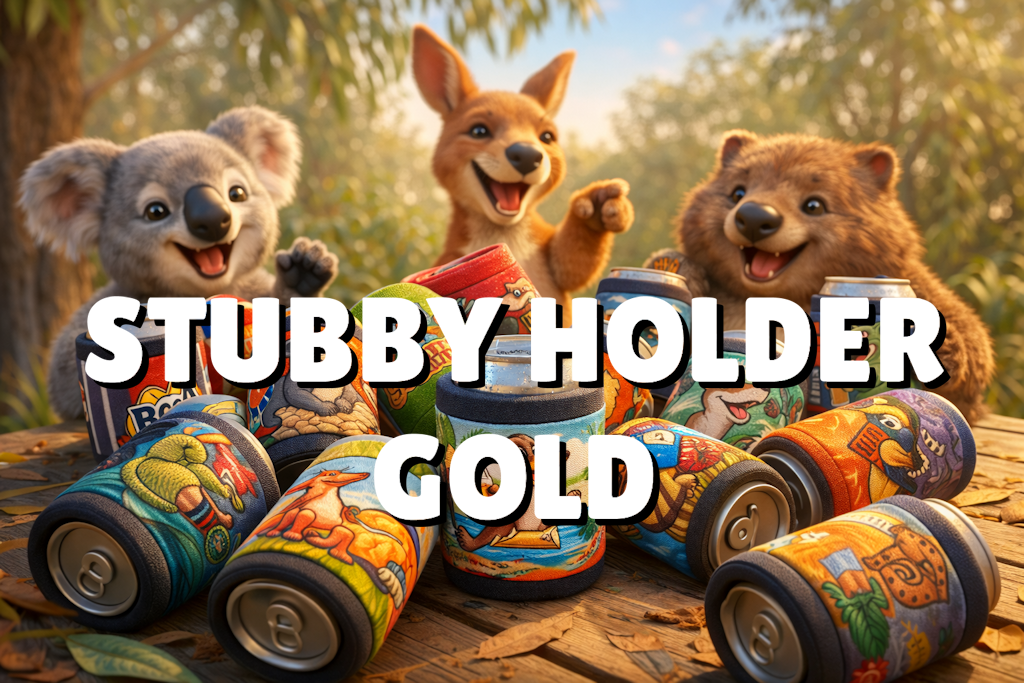 Stubby Holder Gold Song Image
